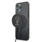 Karl Lagerfeld wireless induction charger (MagSafe compatible) 15W + USB Type C cable black (KF000566-0) Фото 1