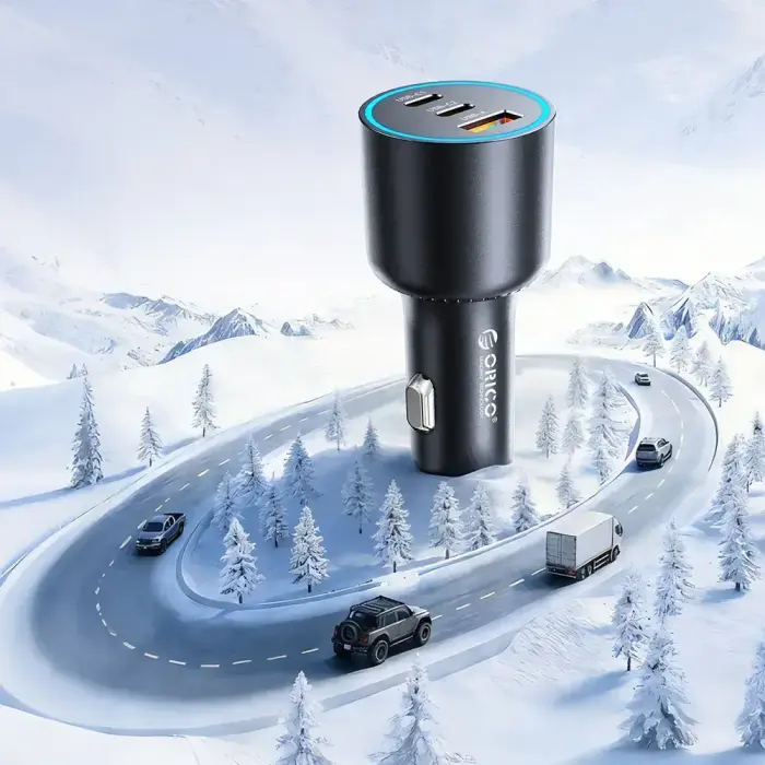 Orico HyperDrive 165W USB-A + 2x USB-C Car Charger - Black Foto 9