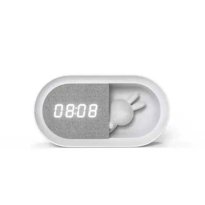 Alarm clock with LED Bunny night light PURE FNL-05 INGRID white long Forever Light Photo 2