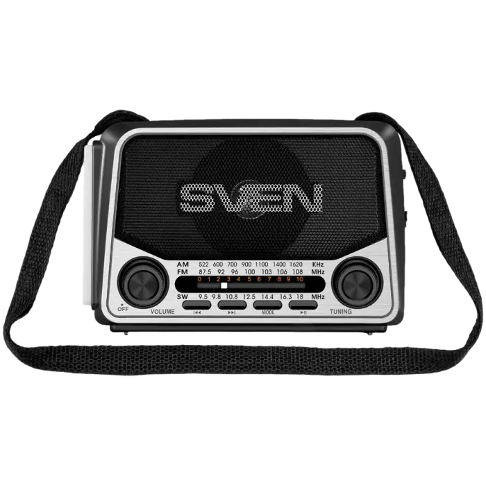 Speaker SVEN SRP-150, gray (3W, Bluetooth, FM/AM/SW, USB, microSD, flashlight, battery) Foto 2