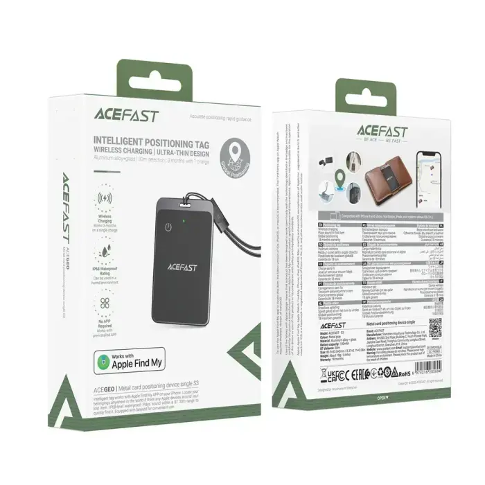 Acefast S3 metal card positioning device single metal gray Foto 9