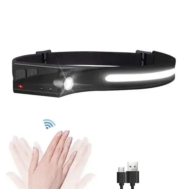 LED headlamp with IPX4 motion sensor USB-C 1200 mAh - black Photo 6