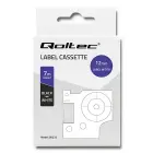 Qoltec Tape for DYMO D1 45013 | 12mm x 7m | White / Black overprint Foto 6