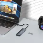 USB-A Hub Wozinsky WHS080YSS 4 x USB-A 3.0 with individual switches, aluminum, with 30 cm cable - gray Фото 5