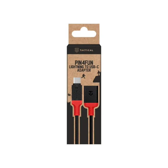 Tactical Pin4Fun Adapter провод для передачи данных и зарядки | USB-C на Lightning | 0.1m | черный, красный Фото 2