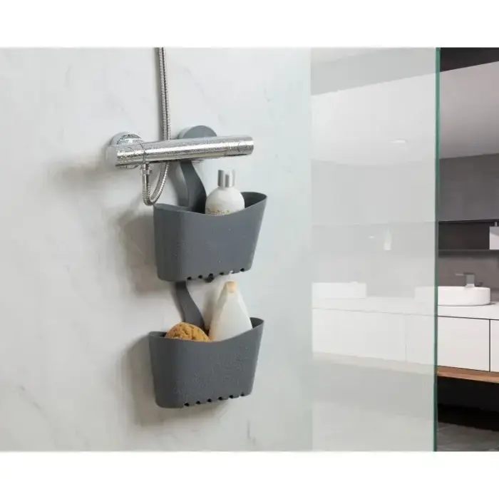 Hanging bathroom multifunctional shelf 25x9x28cm grey Photo 4