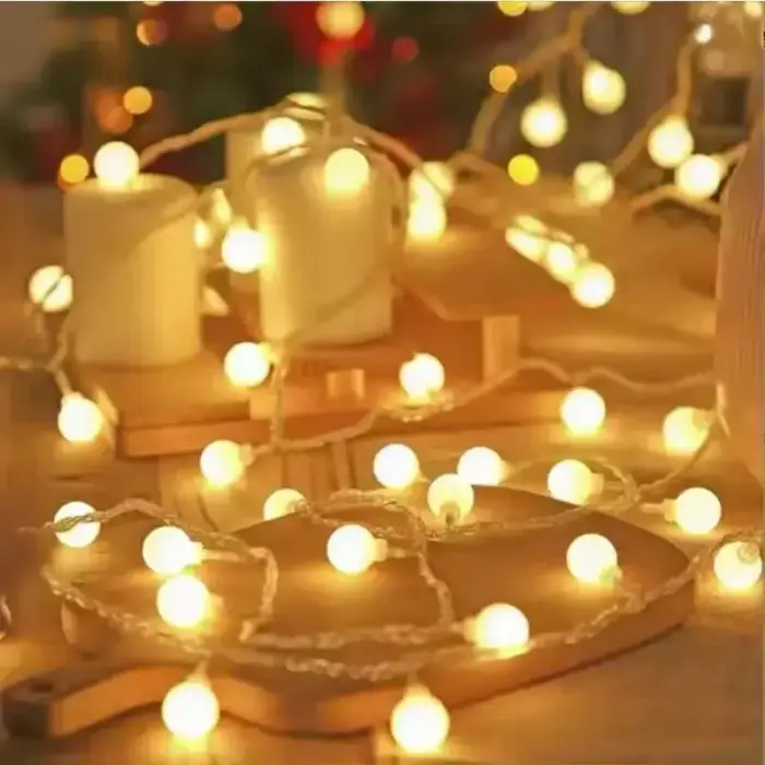 LED GARLAND 1,5M  (10 LED LAMPS) USB BALCONY BALLS WARM WHITE Фото 4