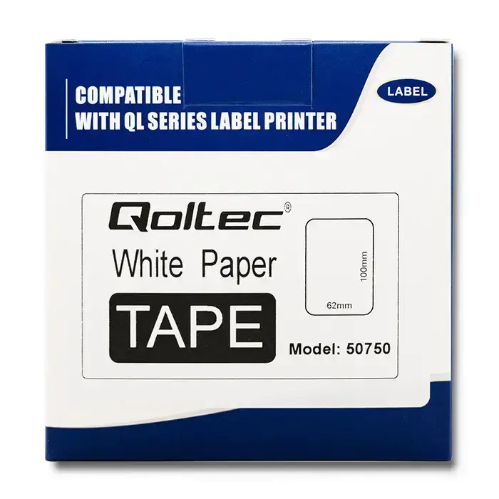 Qoltec Tape for BROTHER DK-11202 | 62mm x 100mm | 300 labels | White/Black print | Roll with holder Photo 9