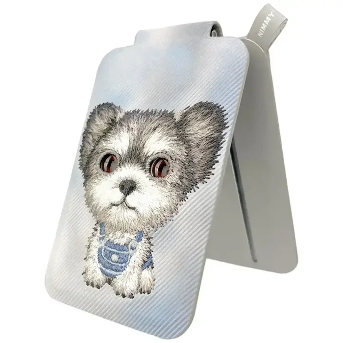 Magnetic phone wallet stand  Nimmy New Big-Eye Cute Pets 2.0 Dog grey Foto 3