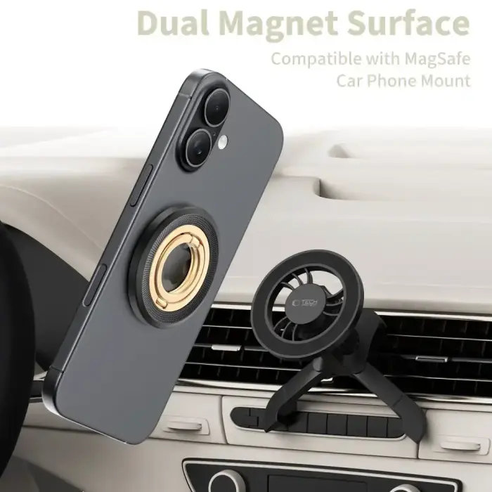 TECH-PROTECT MMR700 LAMANO MAGNETIC MAGSAFE PHONE RING BLACK/GOLD Foto 4