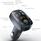 Rock Transmiter FM B301 MP3, Bluetooth - 2xUSB + Type C + micro SD - 36W black Фото 7