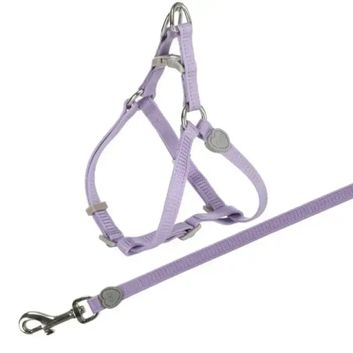 Krūšu siksna ar pavadu kaķiem - Trixie Cat One Touch Harness with Lead, 26-37cm/10mm, 1.20m Foto 2